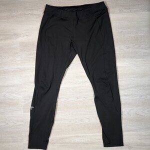 Arcteryx Stride Tights Womens Large Black Base-Layer Stretch Zip Running Hiking